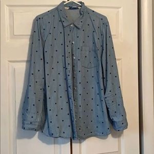 Old navy denim polkadot button-down